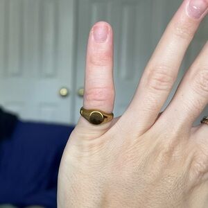 Gold signet pinky ring